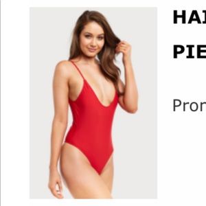 Red One Piece Swimwuit